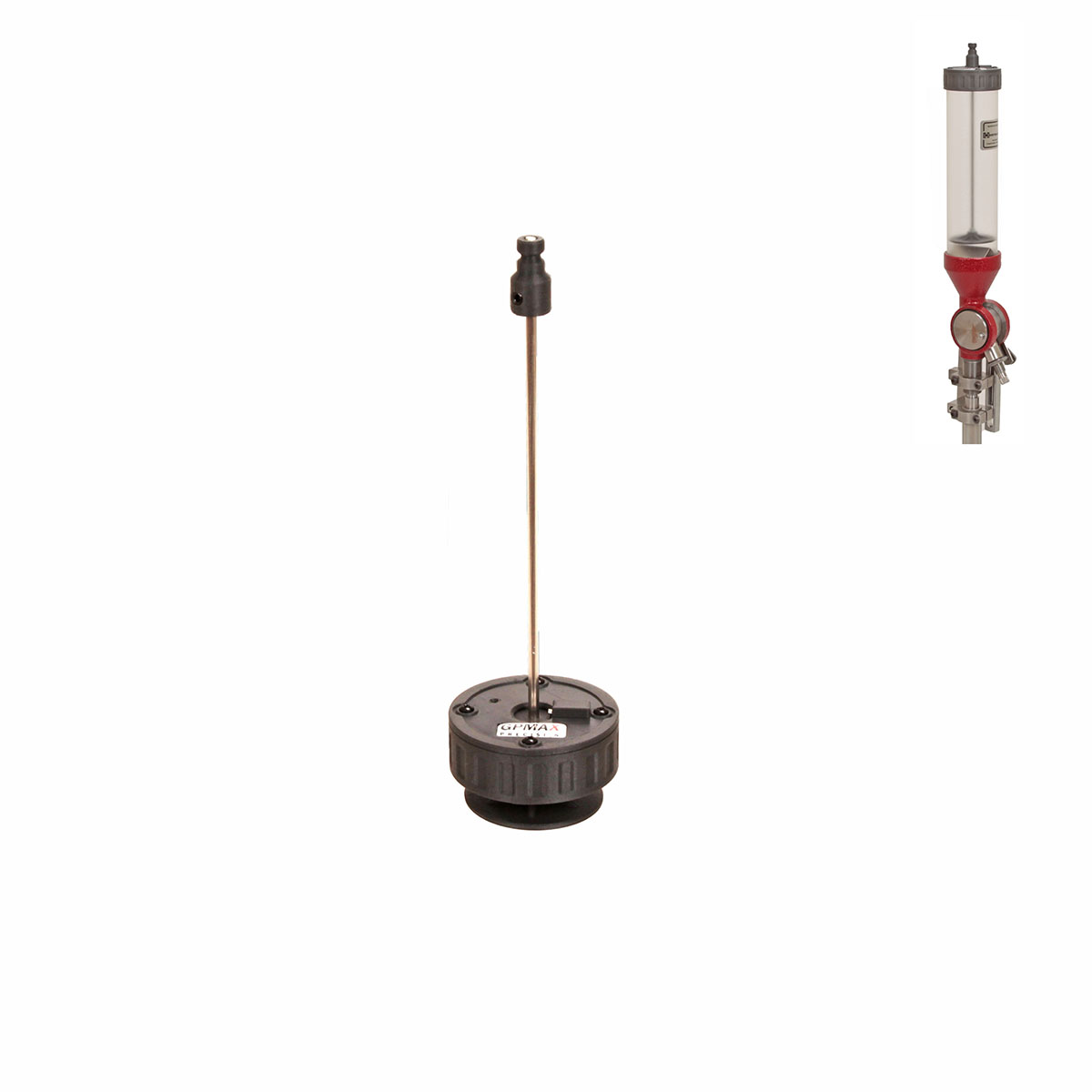 Cap for Hornady powder dispenser with low-powder a